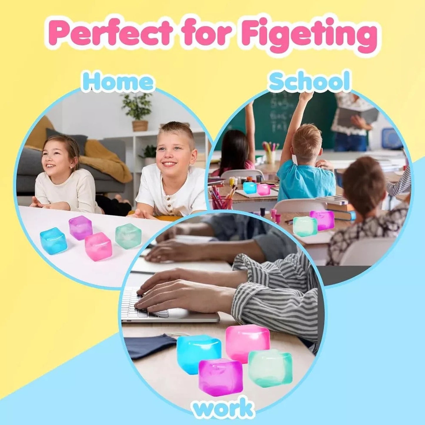 🔥Link Nice Cube Stress Cube – Sensory ToySqueeze Fidget Toy 3 Pack BNWT🔥