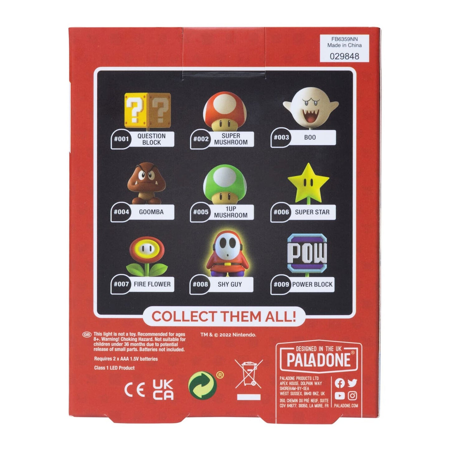 🔥Paladone Icons Super Mario 1 PC Shy Guy Light #008 BNWT💥