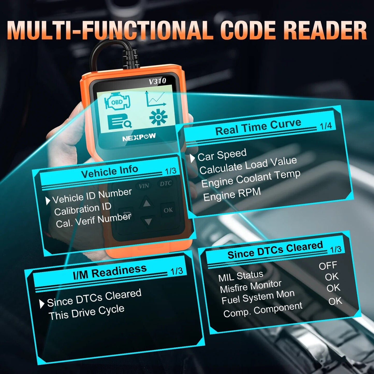🔥Nexpow Car OBD2 Scanner Code Reader Check Engine Code Readers I/M Reading 💥
