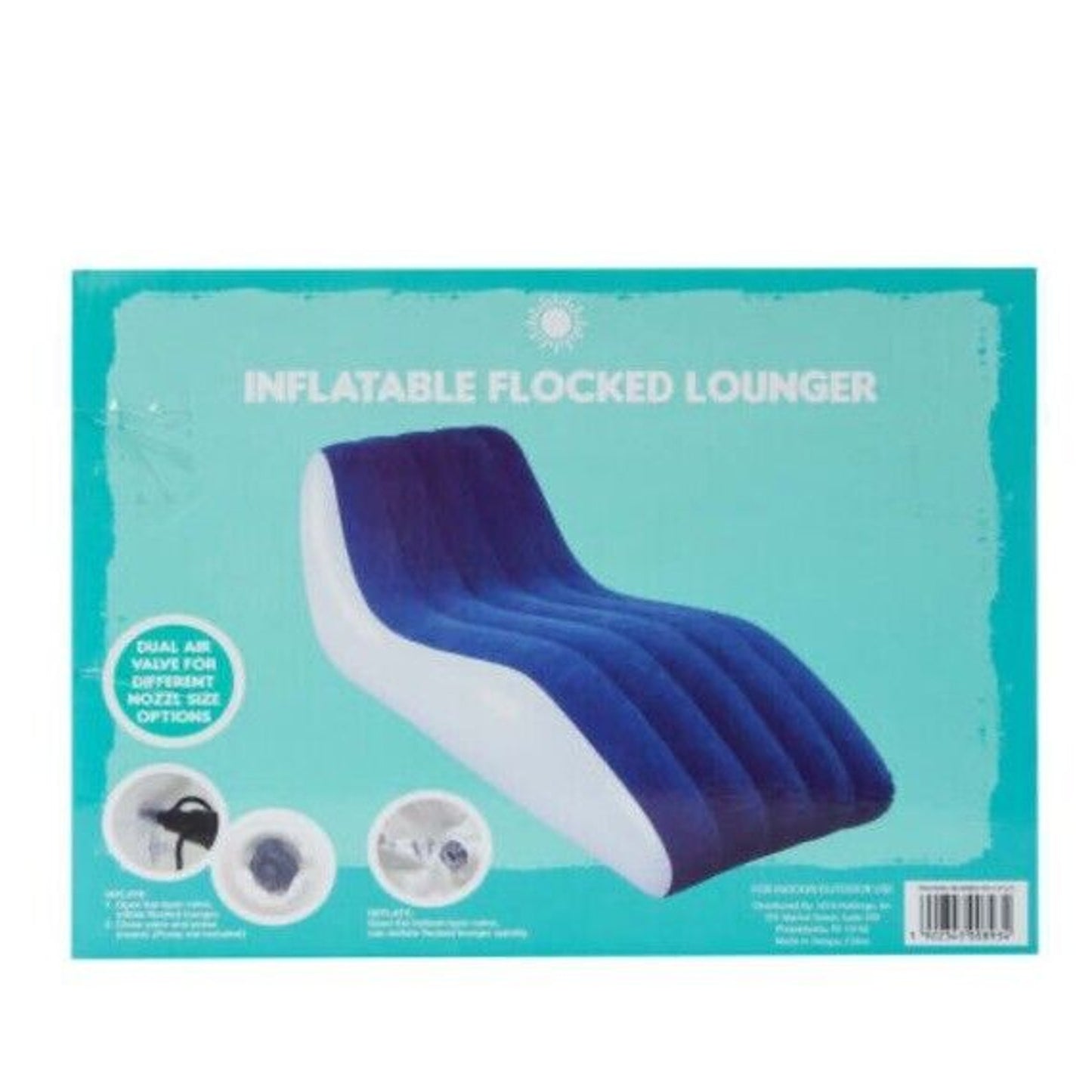 š„Inflatable Flocked Lounger 61.02in x 30.71in Blue BNWTš„