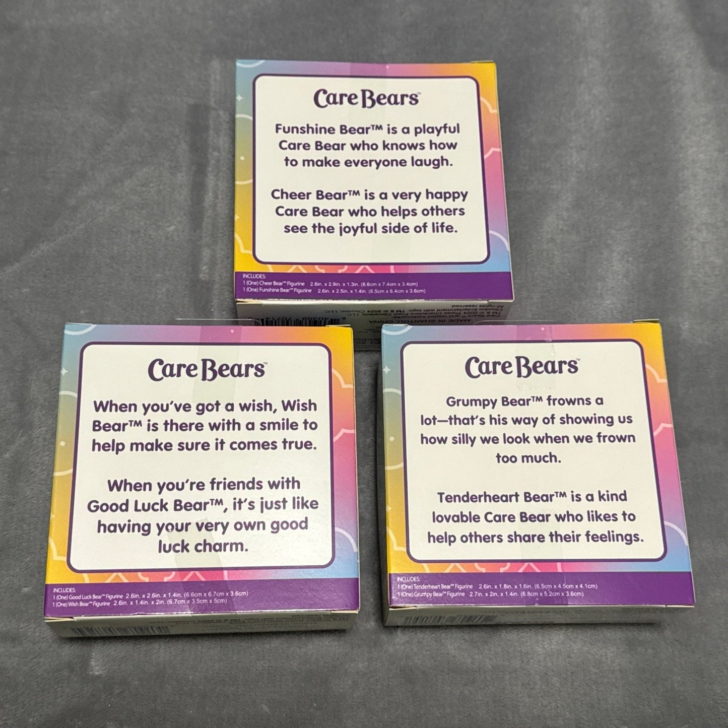 🔥Care Bears Flocked Mini Collectible Figures Lot (6 Figures) BNWT🔥