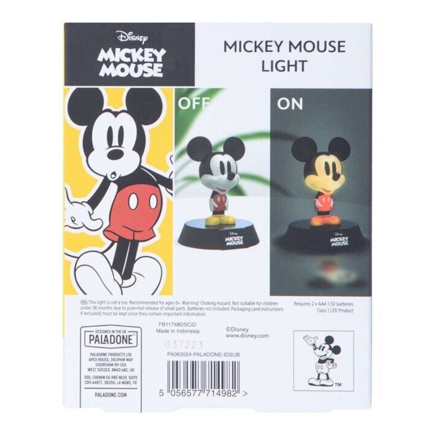 🔥Disney Mickey Mouse Icons Lights Up Lamp Night Light #001 Paladone NWT💥