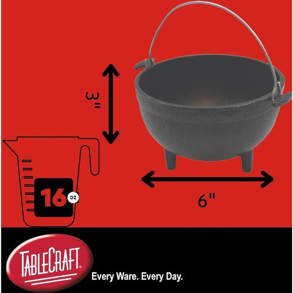 🔥TableCraft Products CW30151 Cast Iron Mini Round Kettle Server Black BNWT🔥
