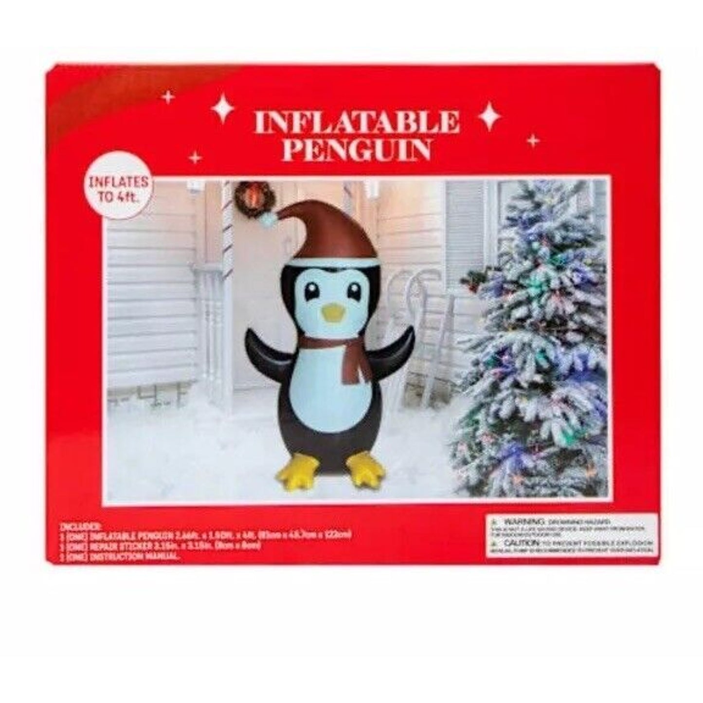 š„Inflatable Penguin 4ft Christmas Decoration BNWTš„
