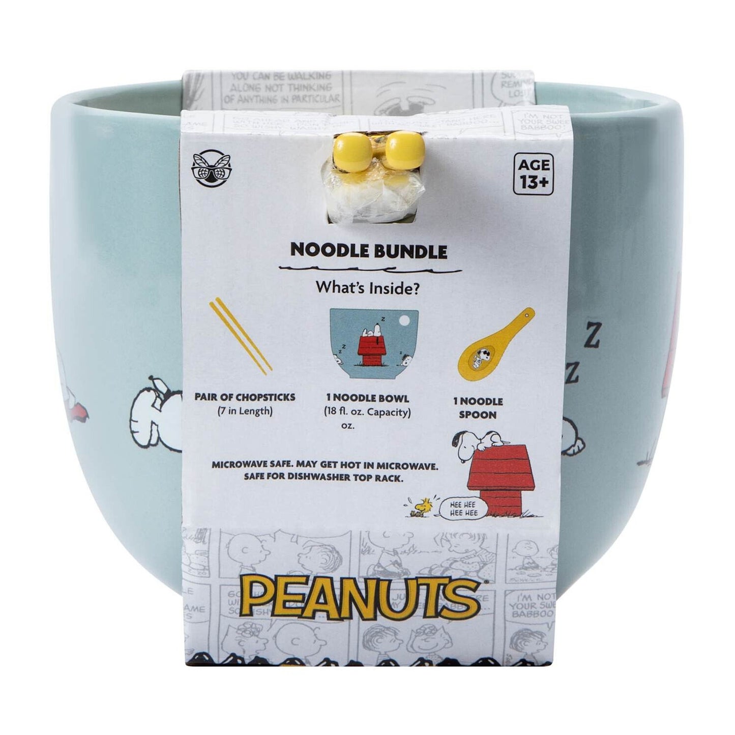 🔥Snoopy Ramen Noodle Bowl with Spoon & Chopsticks 16oz Ceramic BNWT🔥