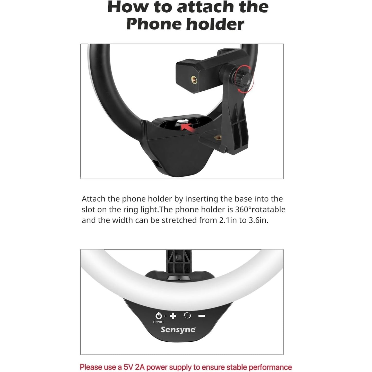 🔥Sensyne 10'' Ring Light with 50'' Extendable Tripod Stand LED Circle Lights🔥