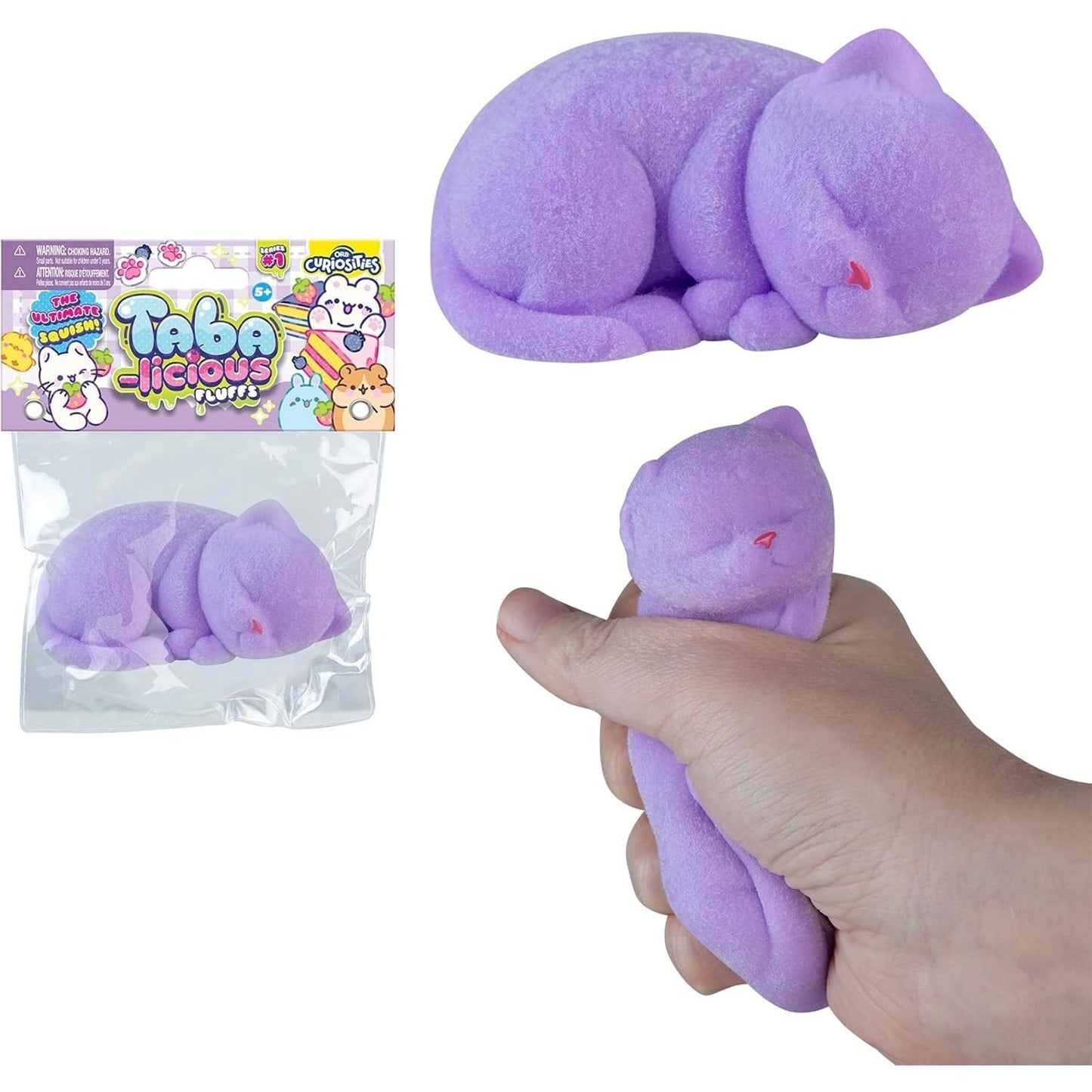 🔥Taba-Licious Curiosities Fluffs Cat Squeeze Squishy Toy Purple BNWT🔥