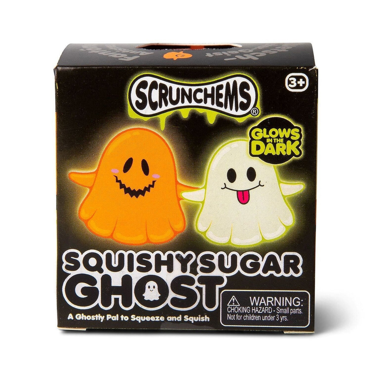 🔥Scrunchems Squishy Sugar Ghost Glow in the Dark Squeeze Ball ORANGE BNWT🔥