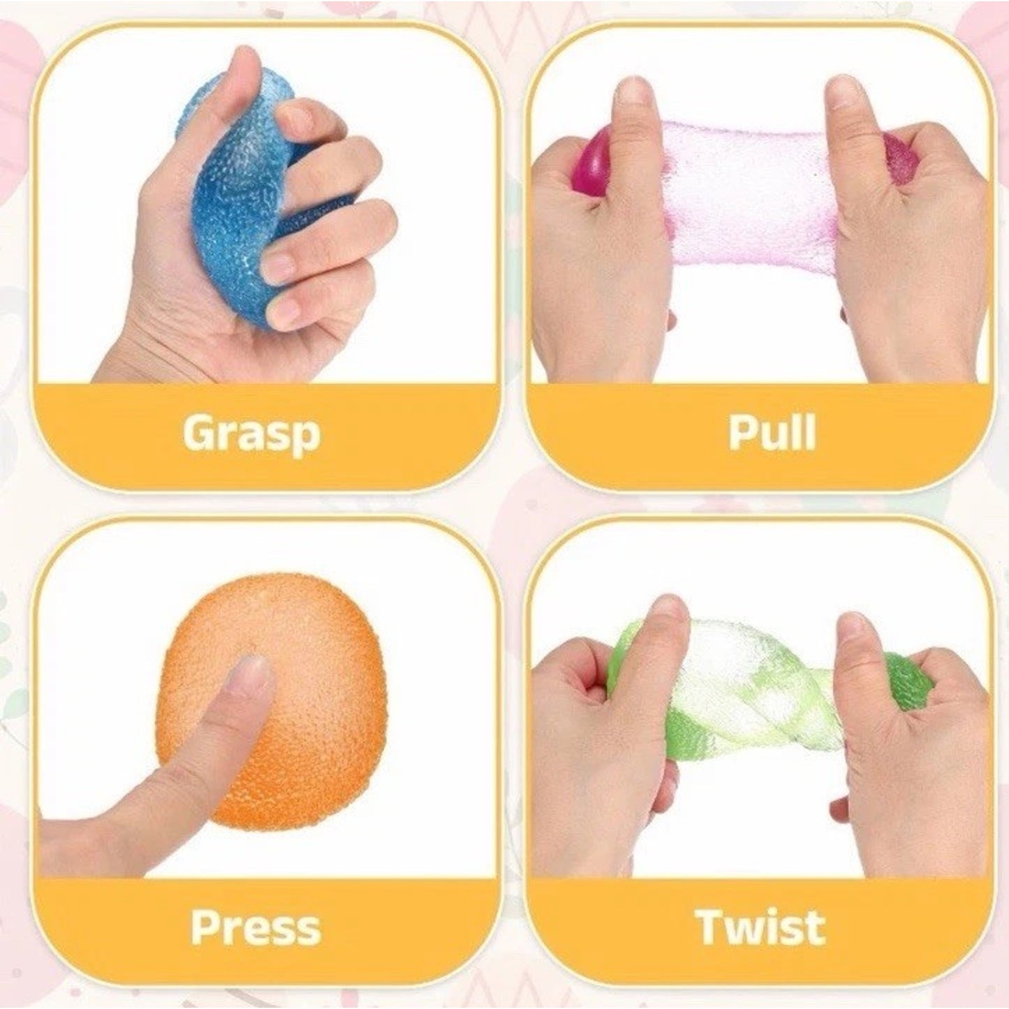 🔥Squishy Viral Gumdrop Candy Textured 2” Sugar Ball Orange/Blue 2 Pack BNWT🔥