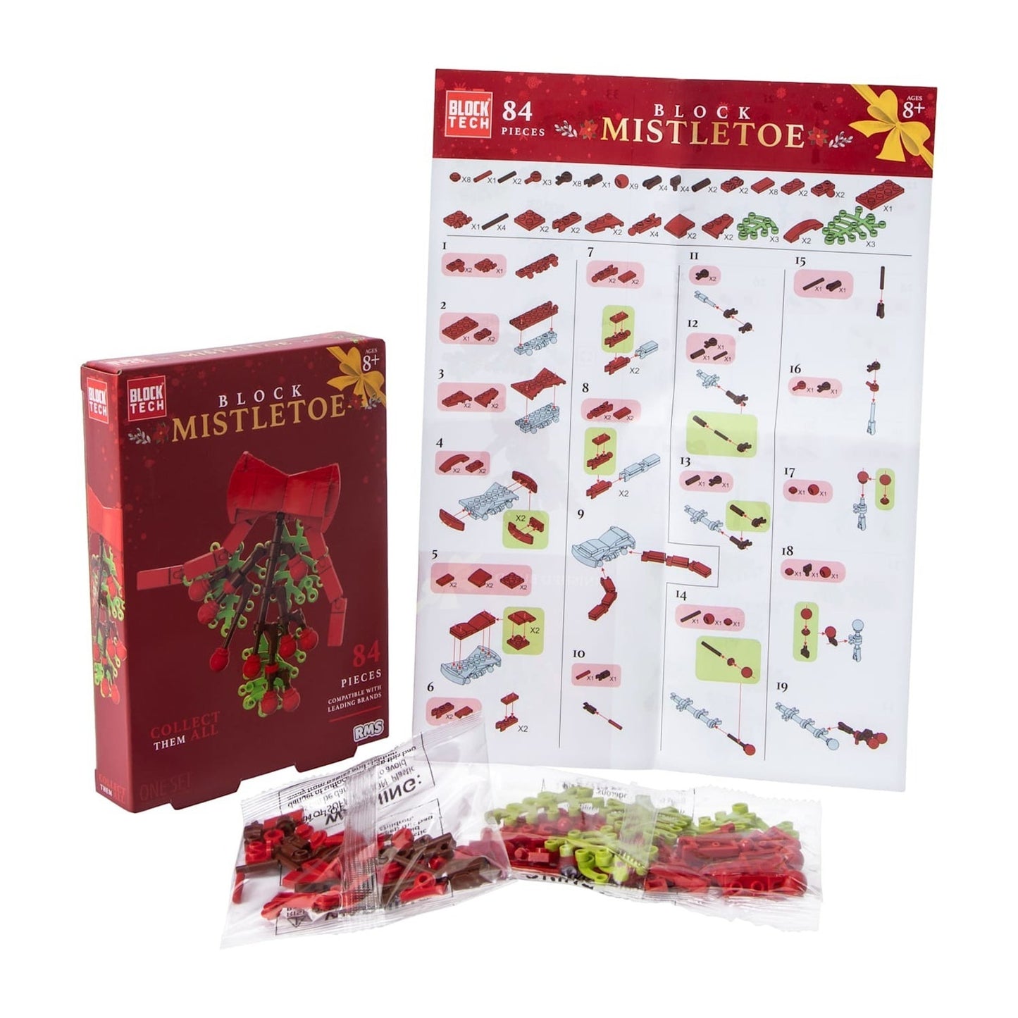 🔥BLOCK TECH Holiday Botanical Build Blocks MISTLETOE BNWT🔥