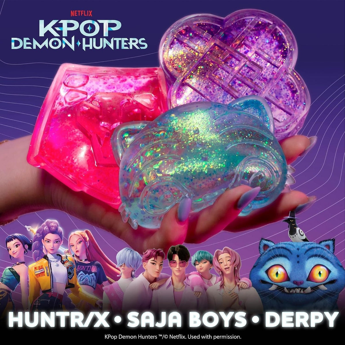 🔥KPop Demon Hunters SlimyGloop Gelli Gels Squeeze Toys 3 Pack BNWT🔥