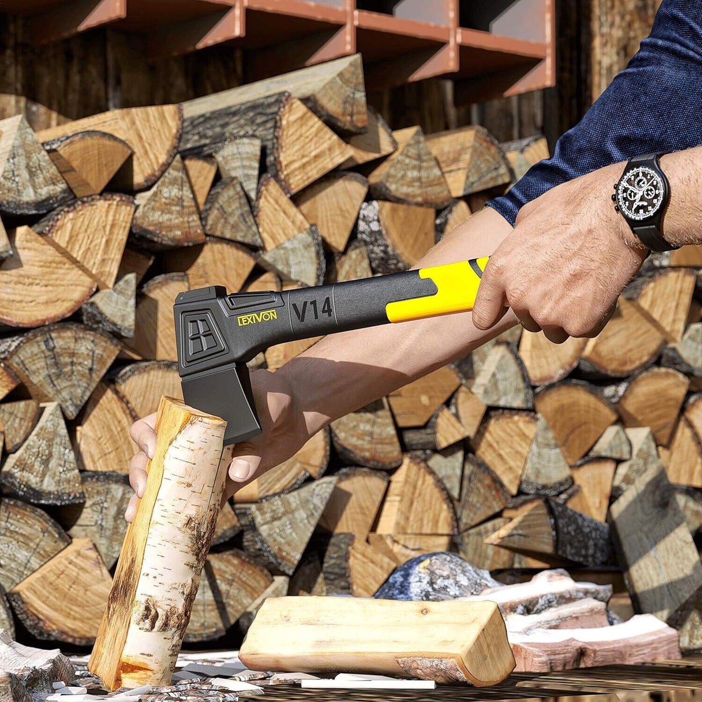 🔥LEXIVON V14 Camping Hatchet 14-Inch Axe | Ergonomic TPR Grip Lightweight 🔥