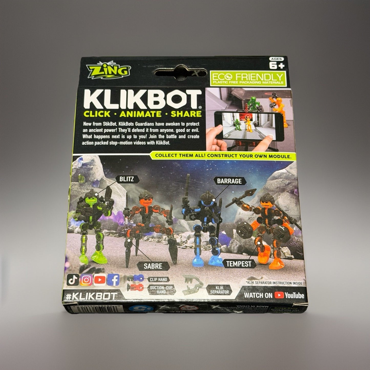 🔥Zing Klikbot Stop Motion Animation Figure - Guardian - Tempest BNWT🔥