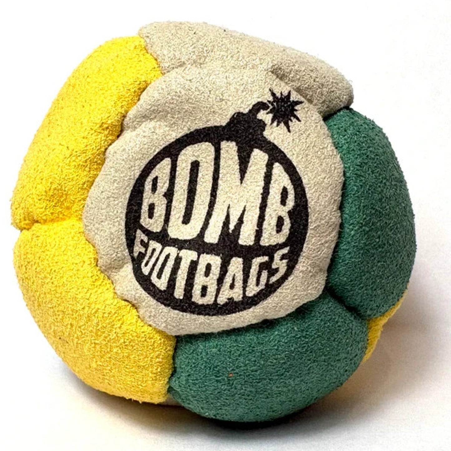 🔥Bomb Footbags The Stunner 12 Hacky Sack Footbag TAN/GREEN/YELLOW BNWT🔥