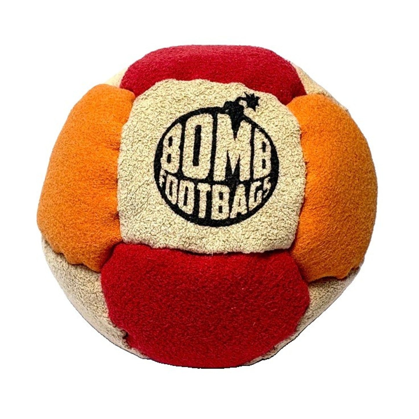 🔥Bomb Footbags The Burly Buckshot Hacky Sack Footbag Tan/Red/Orange NWT🔥