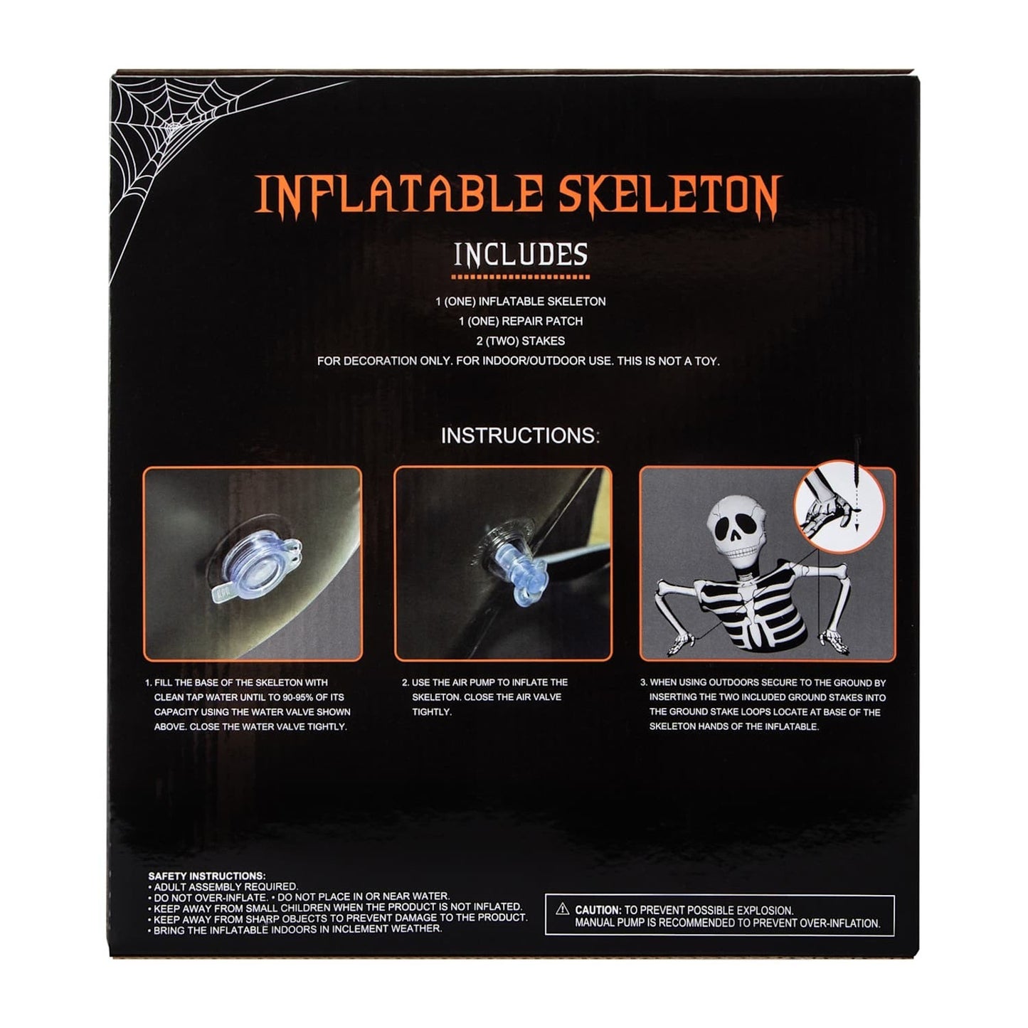 🔥Halloween Inflatable Skeleton 82.2in x 25.19in x 62.2in BNWT🔥