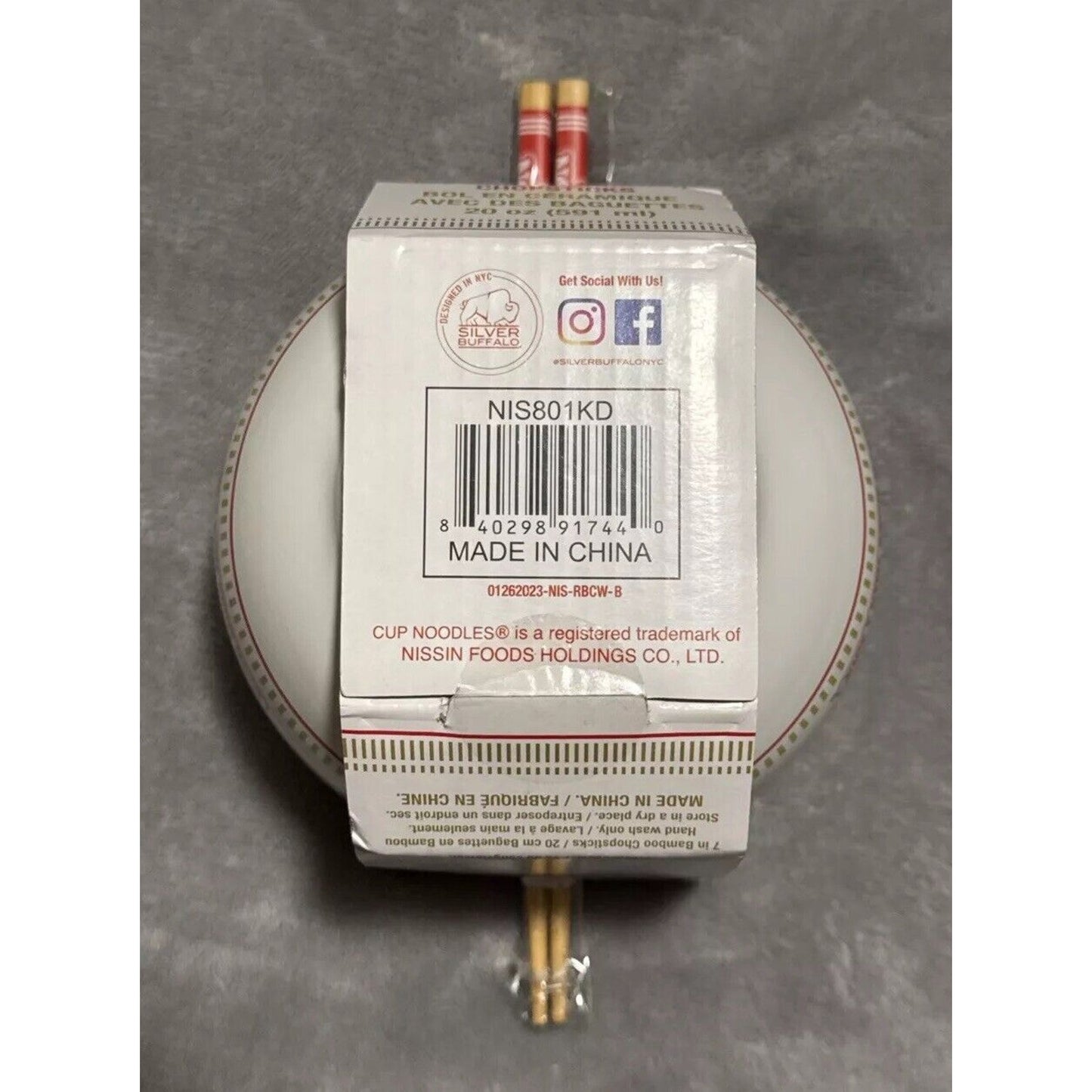 🔥20 oz Cup Noodles Ceramic Bowl & Matching Chopsticks BNWT🔥