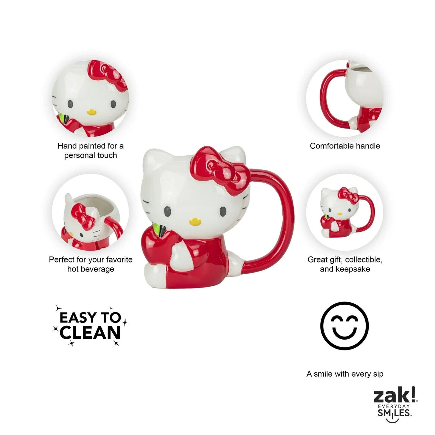 🔥Zak Designs Hello Kitty Sculpted Mug BNWT💥