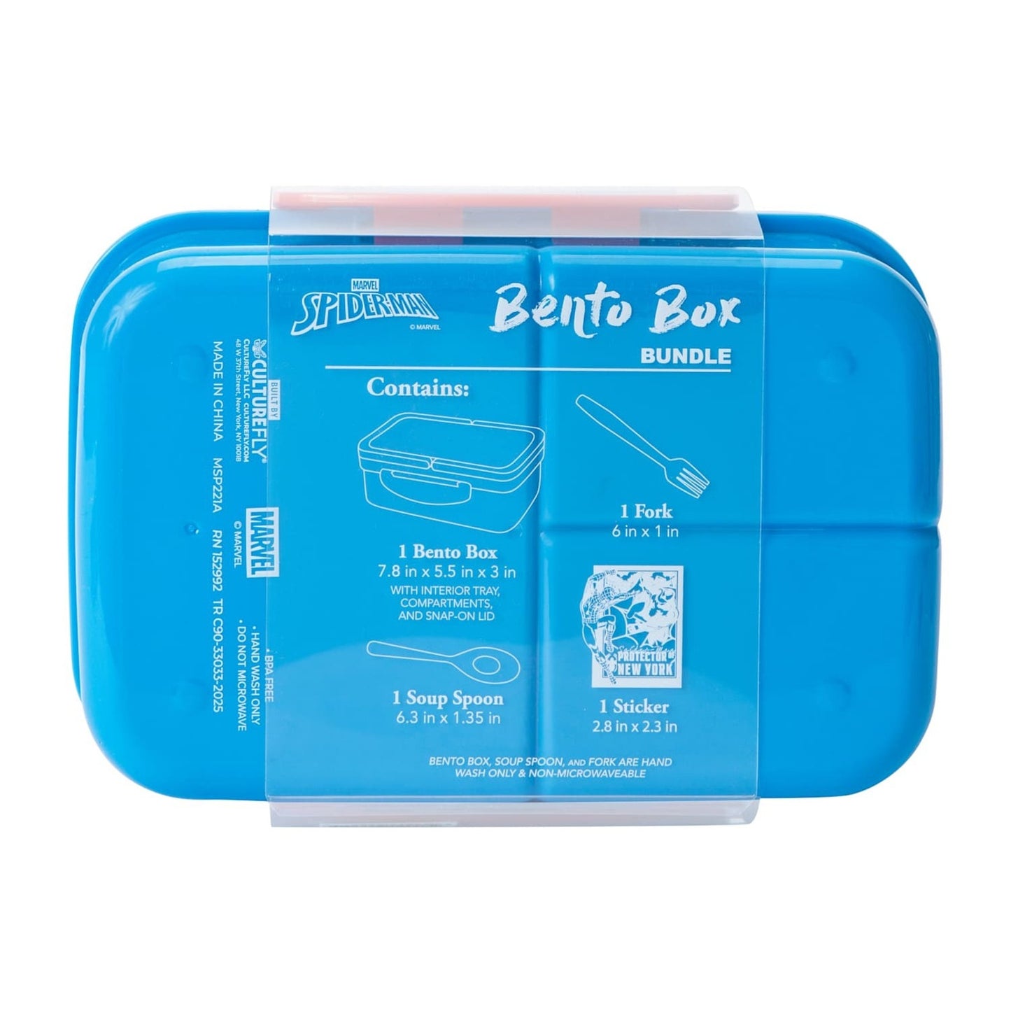 🔥Disney Spiderman Bento Box Lunch Box Disney Marie Pink Fork Spoon Included🔥