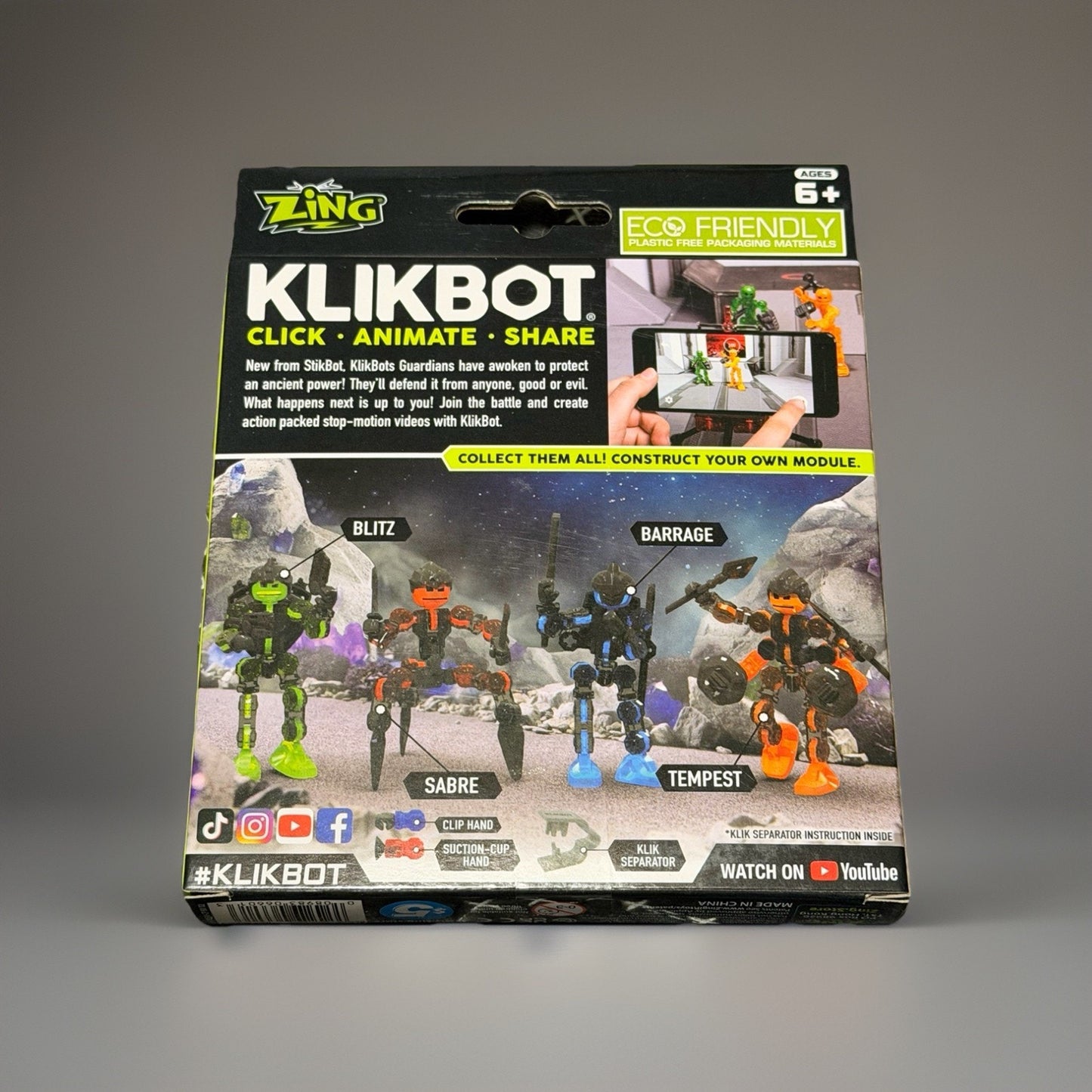 🔥Zing Klikbot Stop Motion Animation Figure - Guardian - Sabre BNWT🔥
