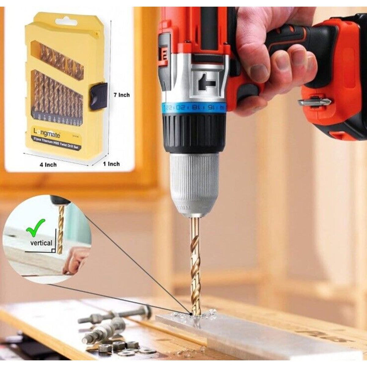 š„Professional Drill Bit Set, Longmate 21-Piece Twist Drill Bit Set BNWTš„