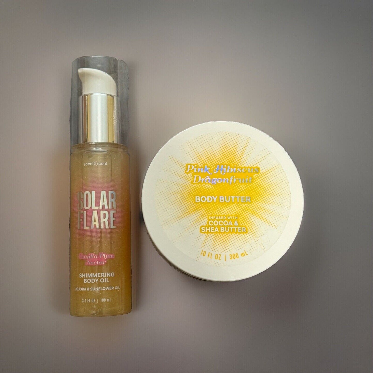 🔥Solar Flare Shim Body Oil Carmel Dreams & Body Butter Hibiscus Dragonfruit 🔥