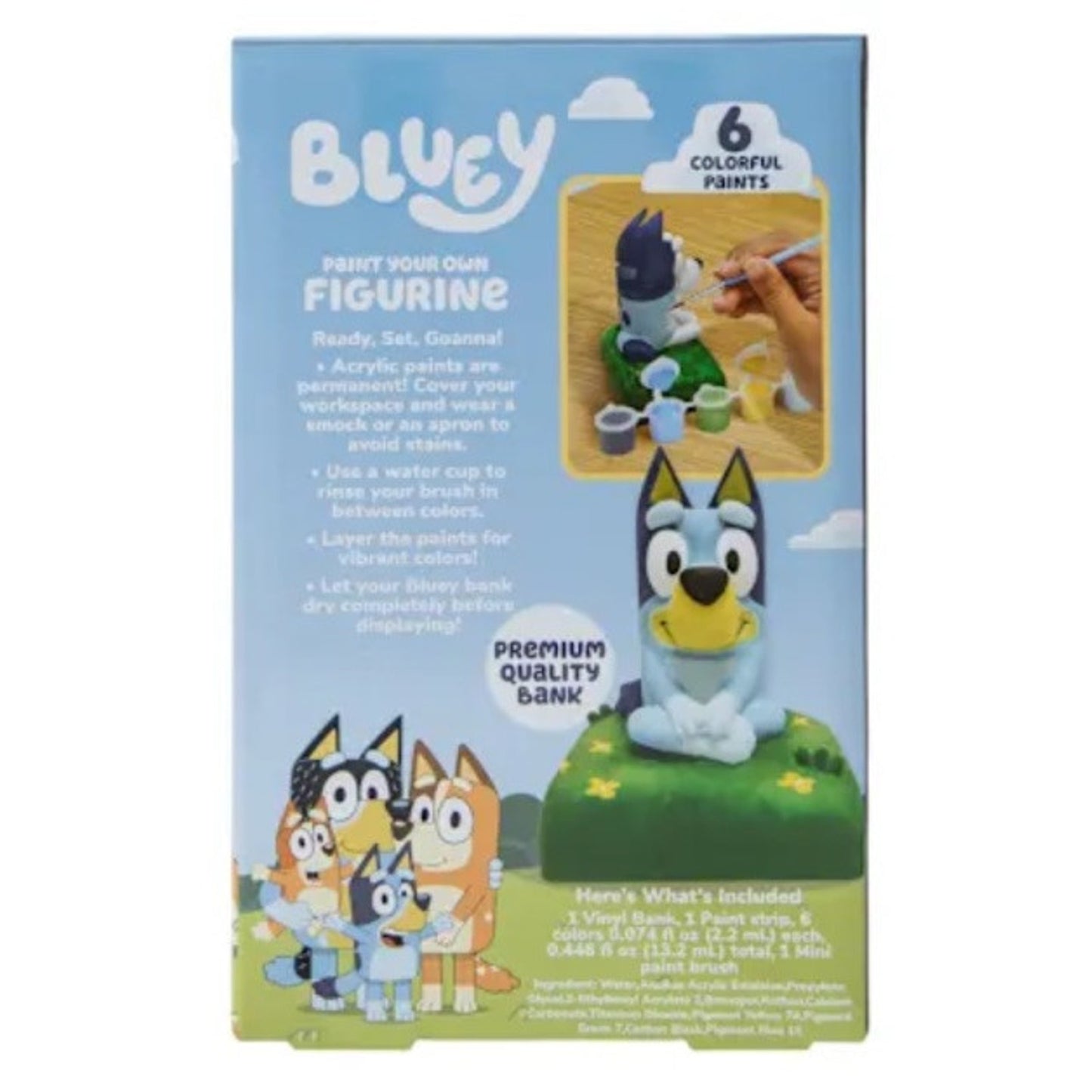🔥Bluey Paint Your Own Figurine Bank Set BNWT🔥