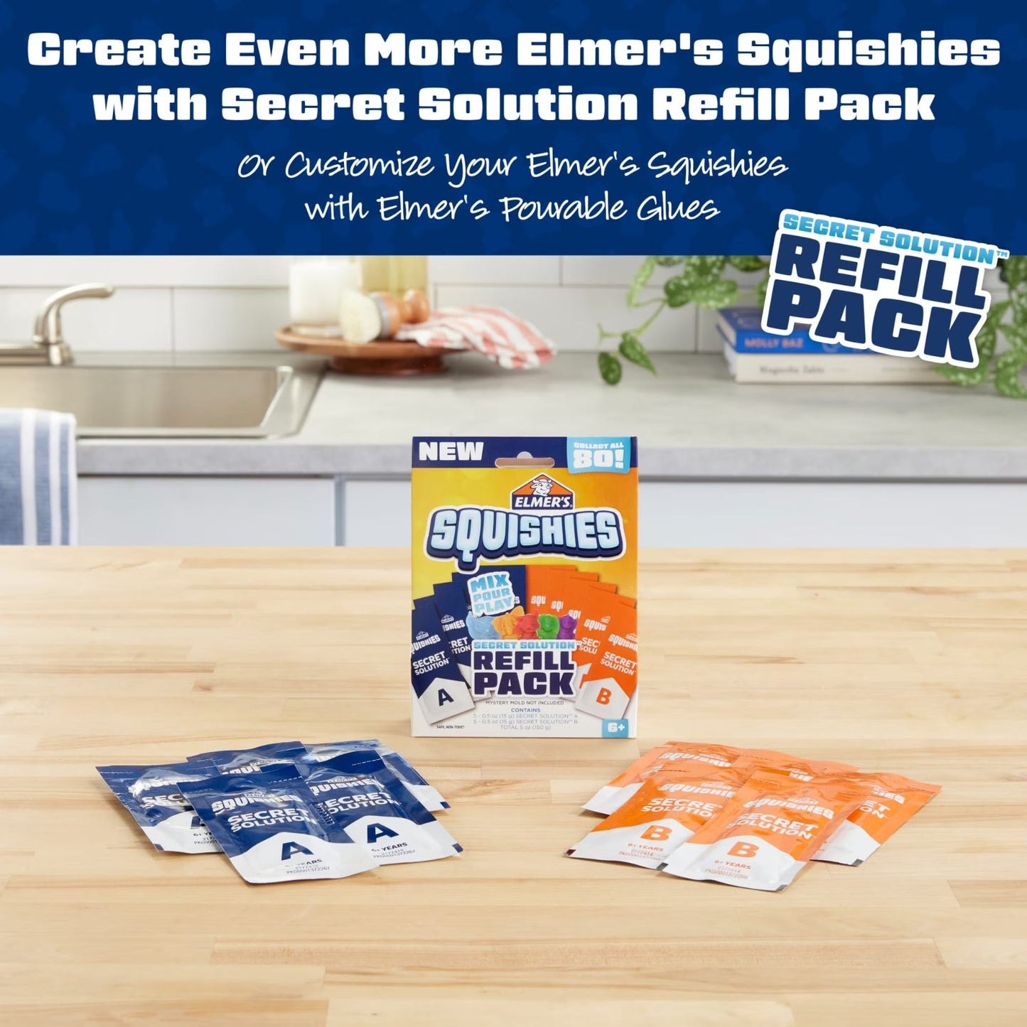🔥Elmer’s Squishies DIY Squishy Toy Kit, 4 Count Mystery Characters BNWT🔥