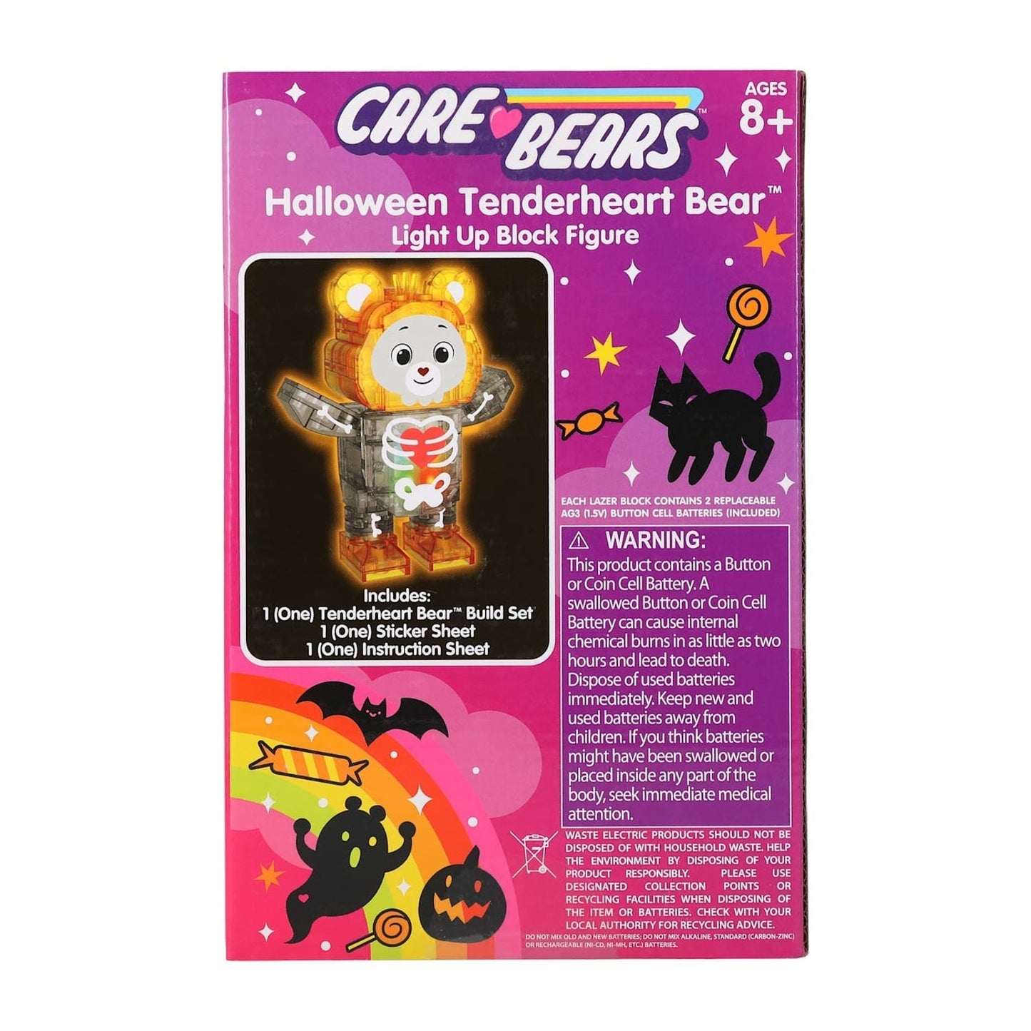 🔥Care Bears Halloween Tenderheart Bear Light Up Block Figure BNWT🔥