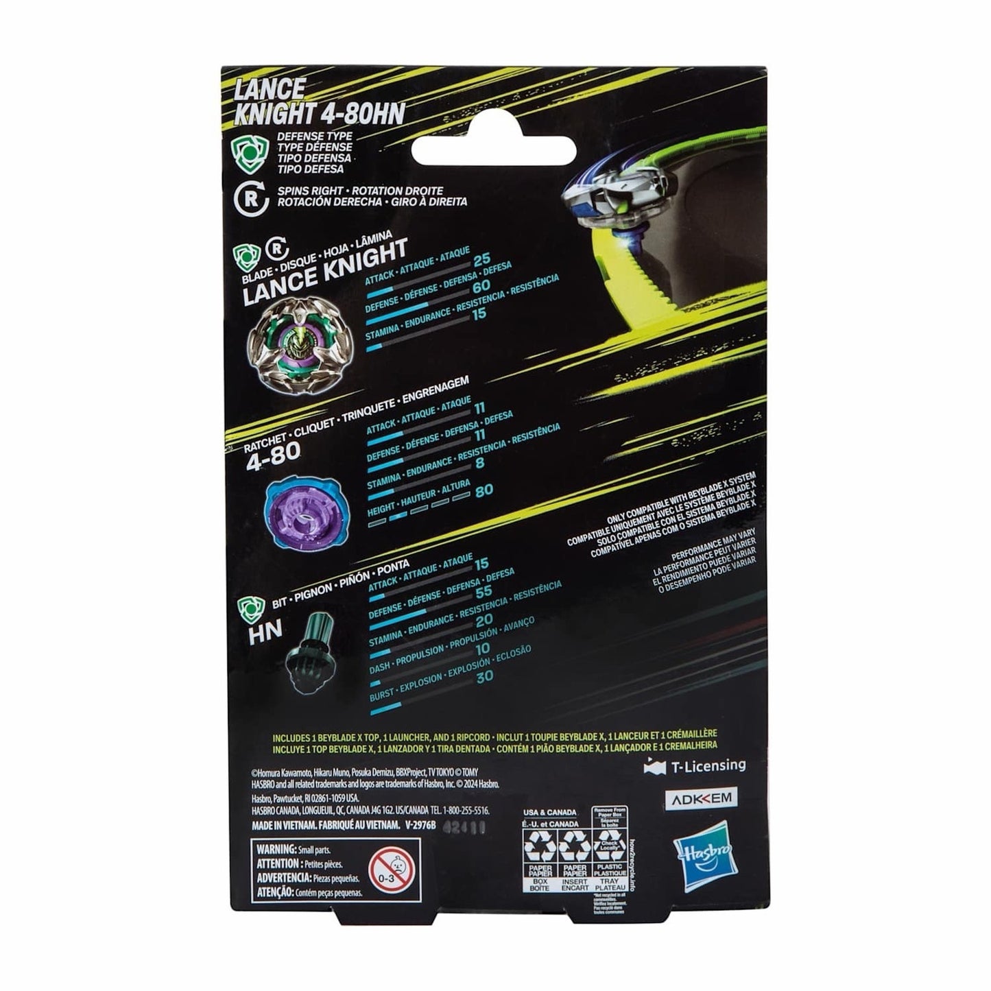 🔥Beyblade X Lance Knight 4-80HN Starter Authentic Hasbro BNWT🔥