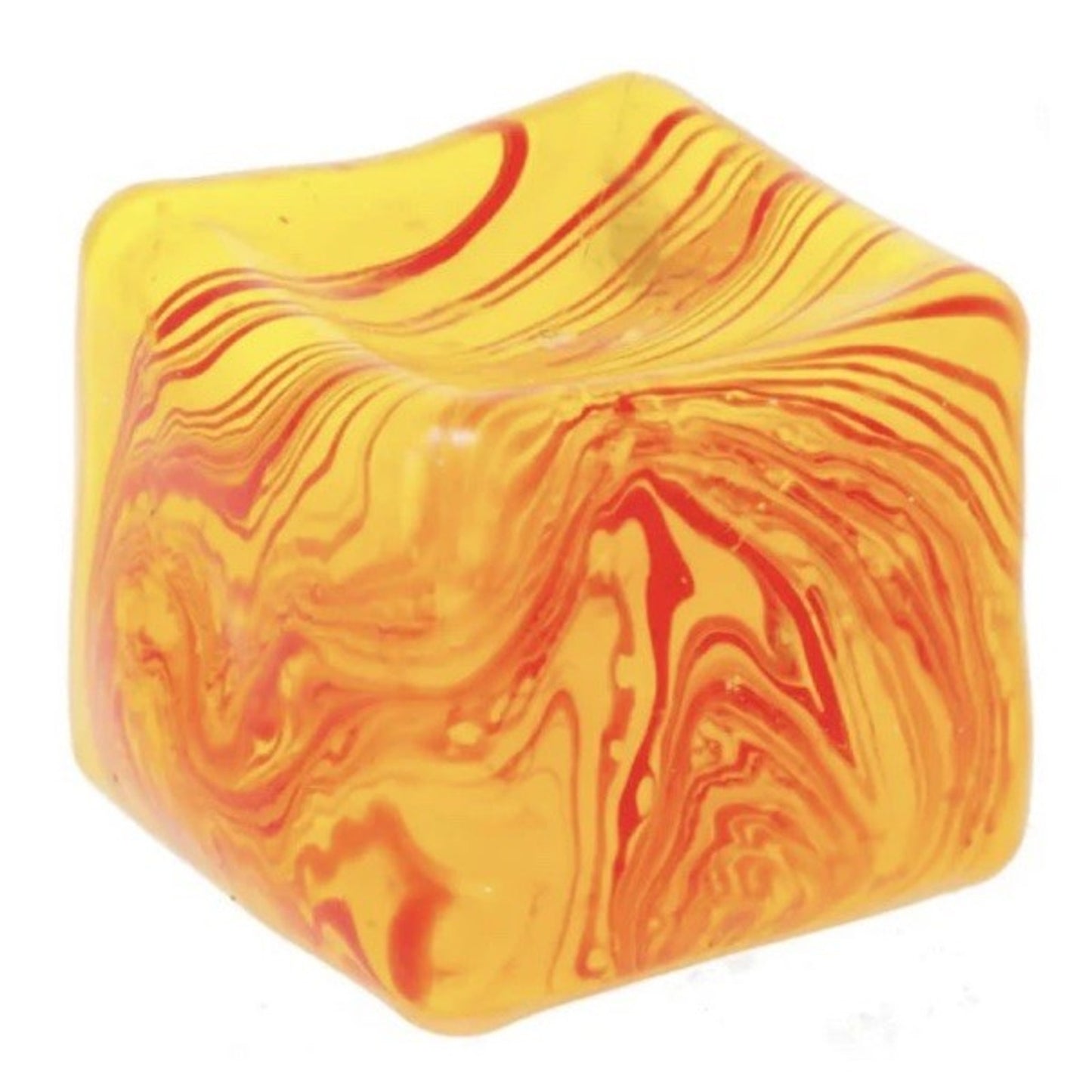 🔥 Cubee 1.5" Mini Swirly Cube Sugar Squish Slow Rise Sensory Toy ORANGE BNWT🔥