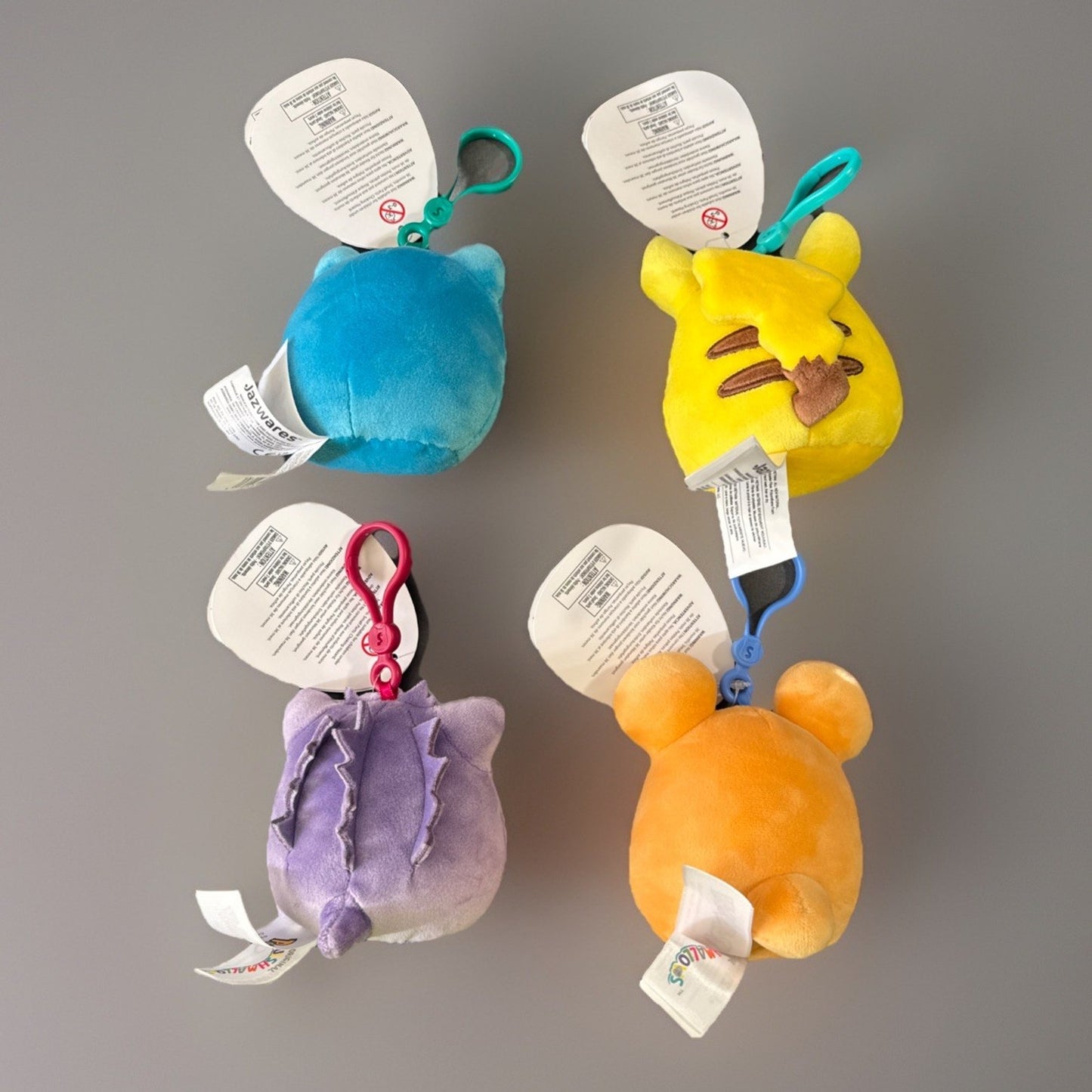 š„Squishmallows PokĆ©mon Plus Clip (Pikachu,Gengar,Snorlax & Teddiursa) BNWTš„
