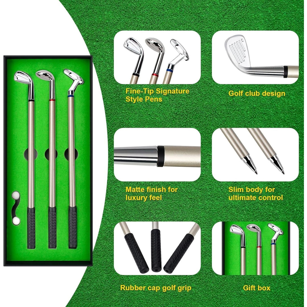🔥Mini Desktop Golf Ball Pen Gift Set White Elephant BNWT🔥