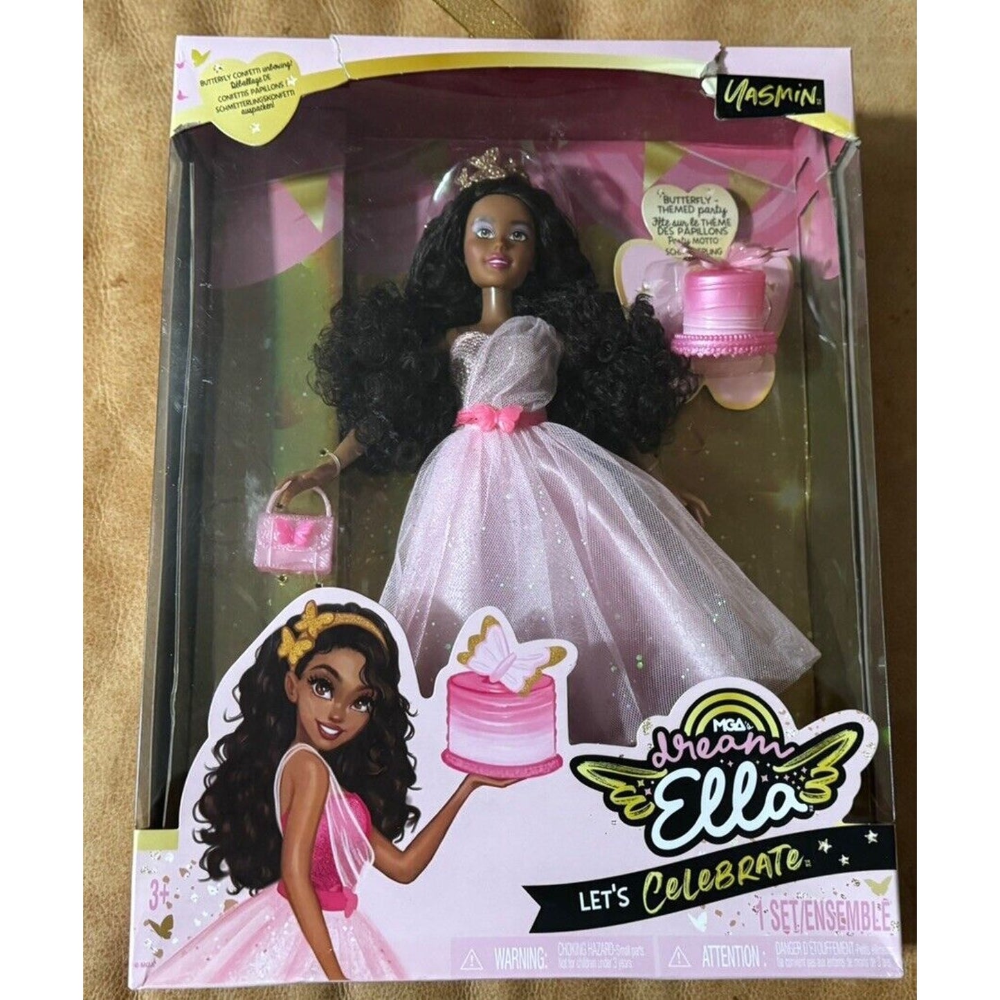 🔥MGA Ent Dream Ella Let's Celebrate Doll - Yasmin Pink & Gold Glitter BNWT🔥