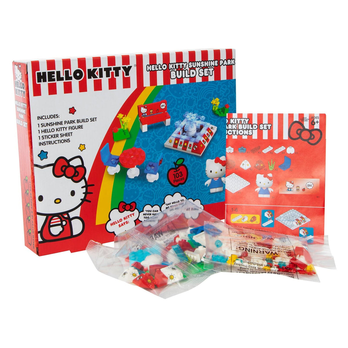 🔥Sanrio Hello Kitty Sunshine Park Build Set 103 Pieces Hello Kitty Figure NWT💥