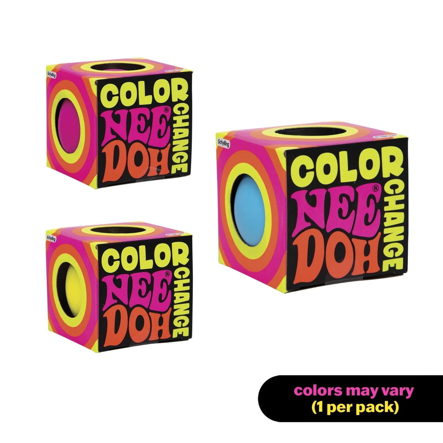 🔥NeeDoh Color Change Fidget Toy Stress Relief Squishy Ball Yellow BNWT🔥