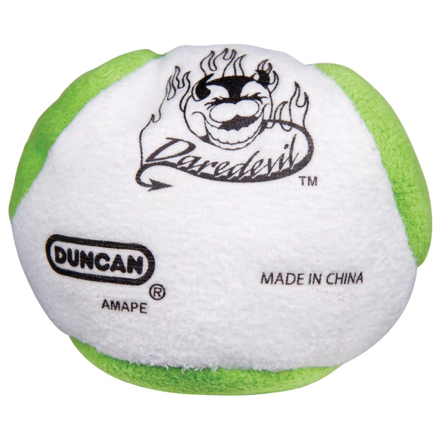 🔥DUNCAN Daredevil 5-Panel Pellet Filled Footbag GREEN/WHITE BNWT🔥
