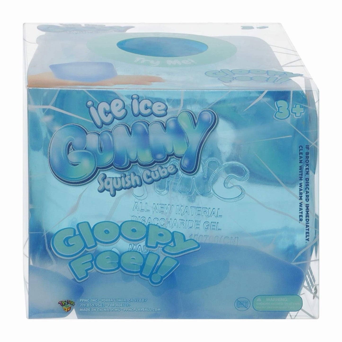 🔥Ice Ice Gummy Squish Cube Blue Sensory Fidget Toy Stretchy Soft Squishy BNWT🔥