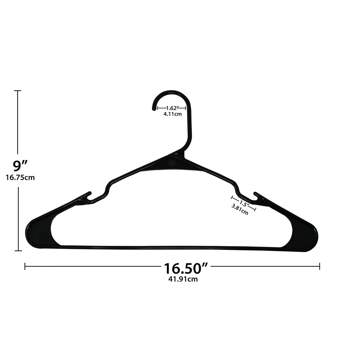 🔥Plastic Notched Adult Hangers for Any Clothing Type Rich Black 50pk BNIB🔥