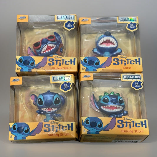 🔥JADA TOYS 2.5” METALFIGS DISNEY STITCH COMPLETE SET OF 4 BNWT🔥