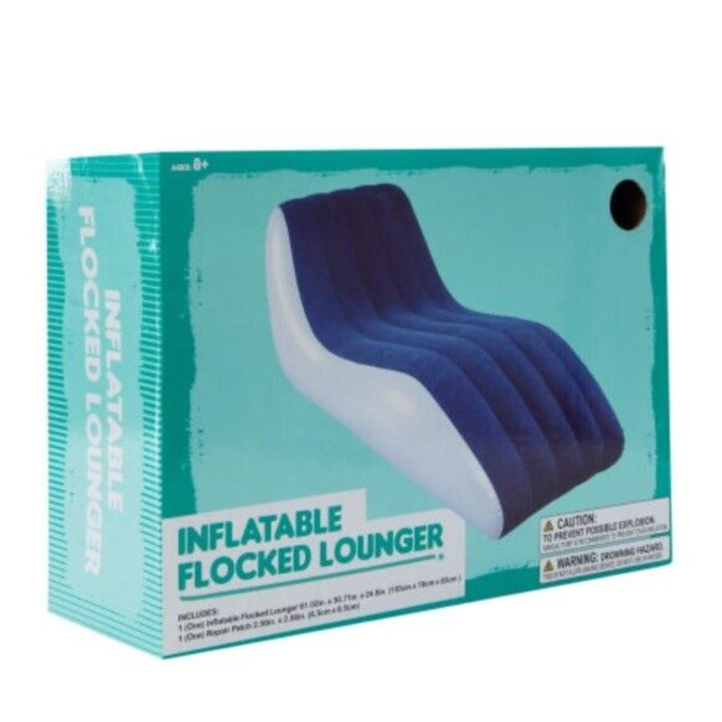 🔥Inflatable Flocked Lounger 61.02in x 30.71in Blue BNWT🔥