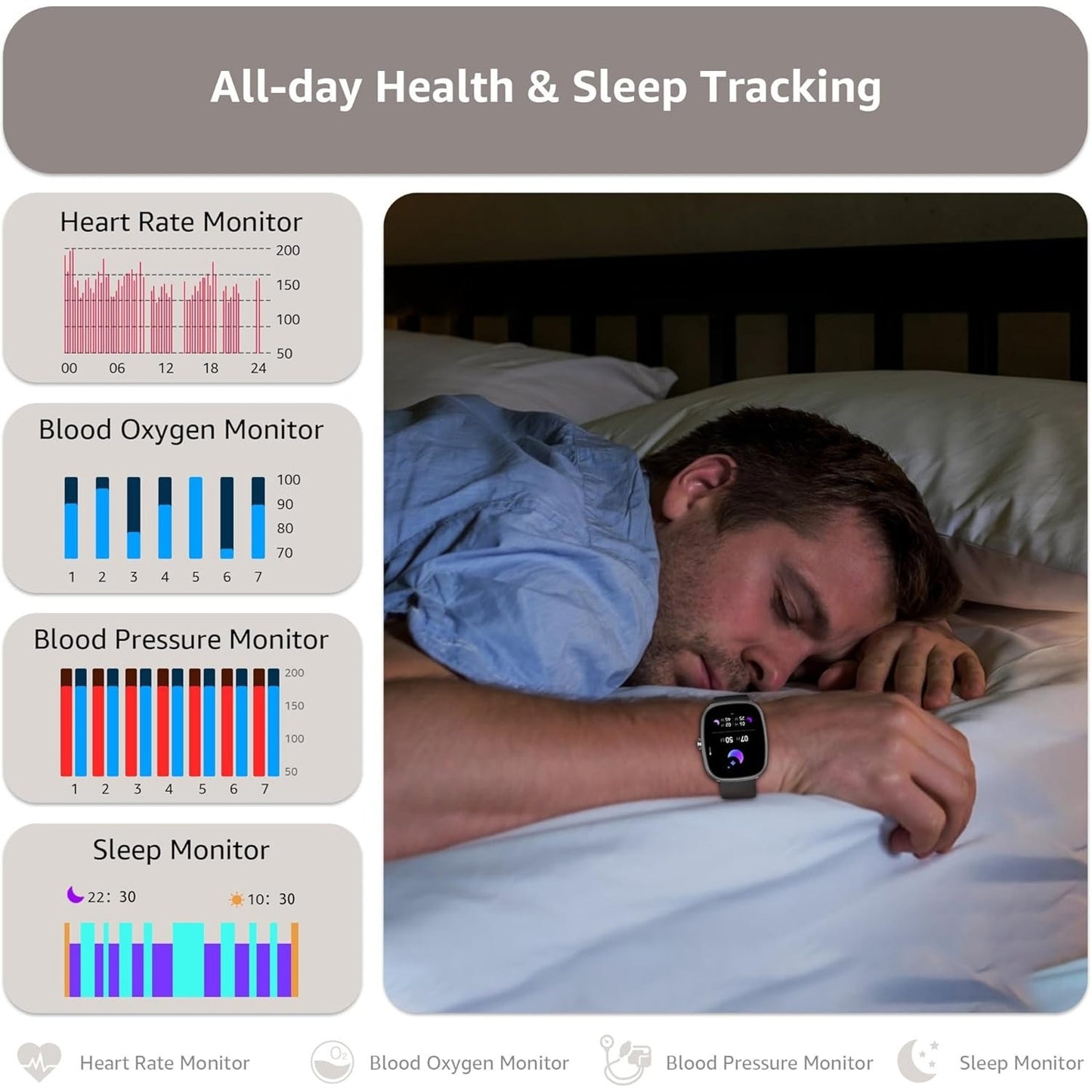 🔥Smart Watch Make/Answer Calls 1.83" Fitness Tracker Sleep Blood Ped BNWT🔥