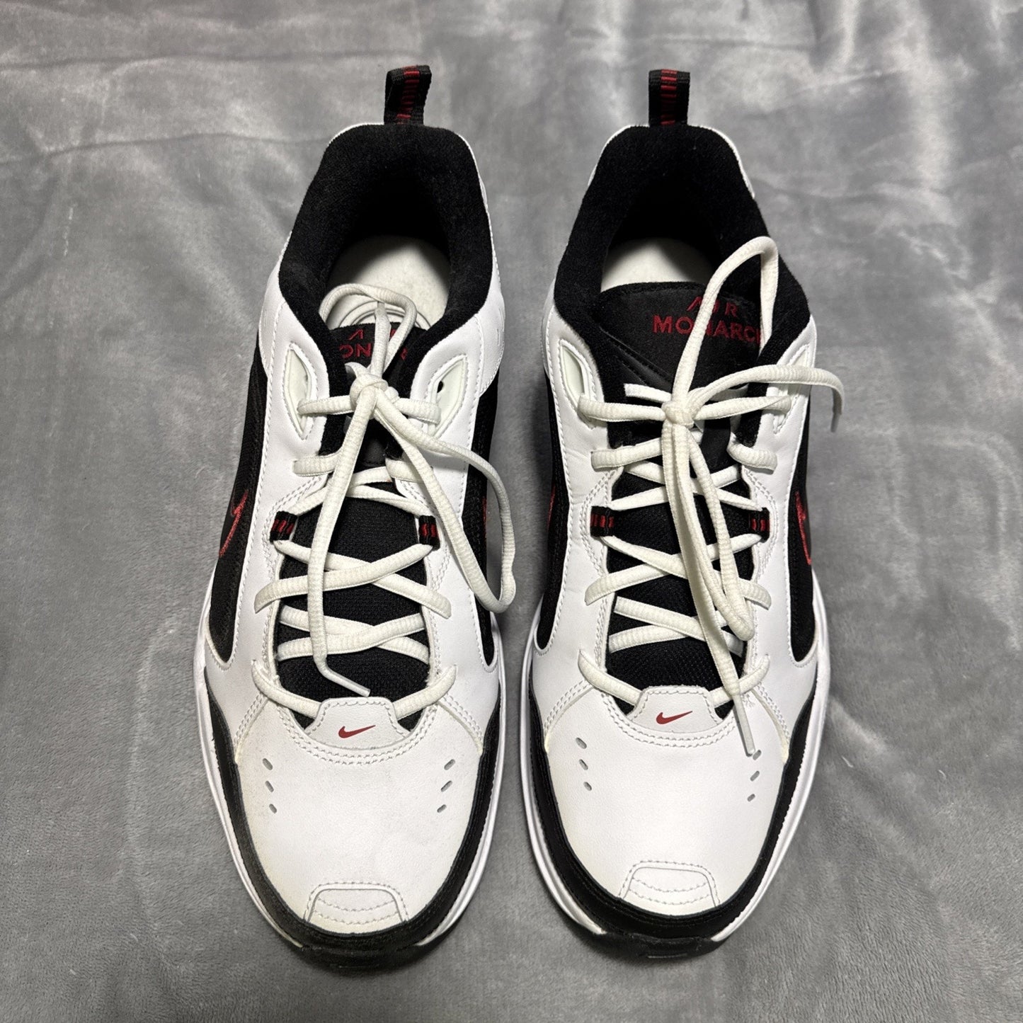 🔥Nike AIR MONARCH IV Men White Black Red 101 Walking Shoe Mens 12 BNWT🔥