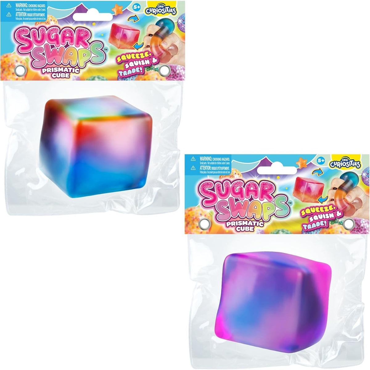🔥ORB Sugar Swaps Prismatic Cube Squishy Fidget Toy 2 Pack BNWT🔥