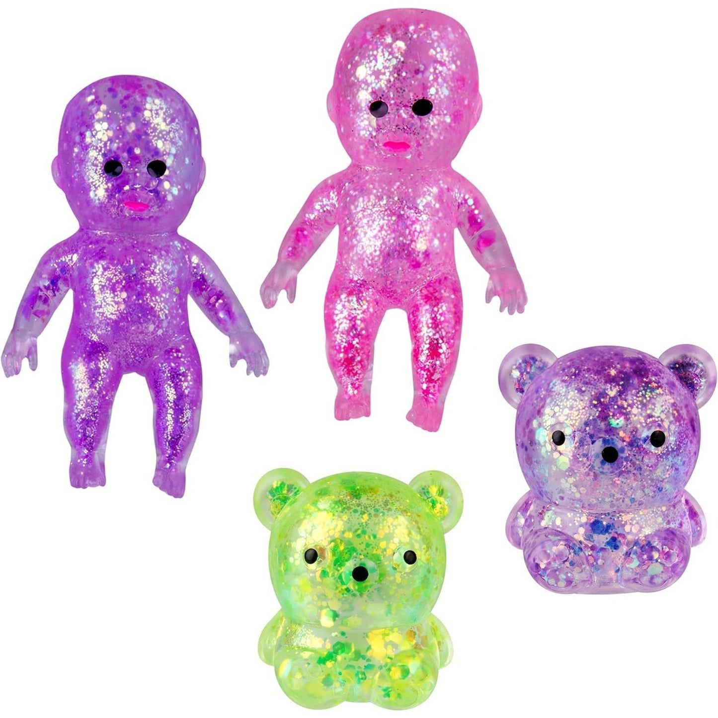🔥ORB Curiosities Bear and Babies Sugar Swaps 4 Pk Viral Squishy Stretchy NWT🔥
