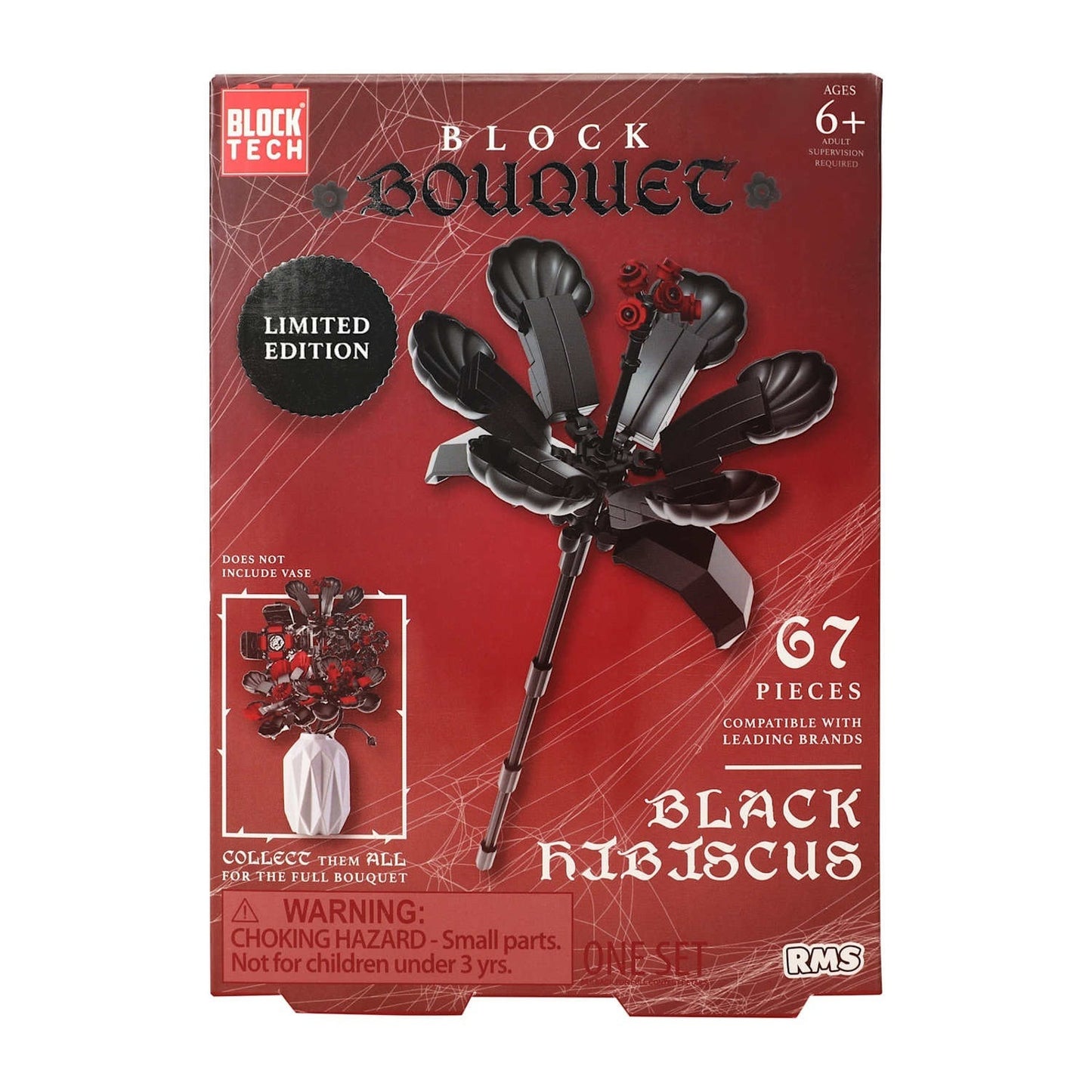 🔥BLACK HIBISCUS Limited Edition Bouquet Botanical Block Tech Set BNWT🔥