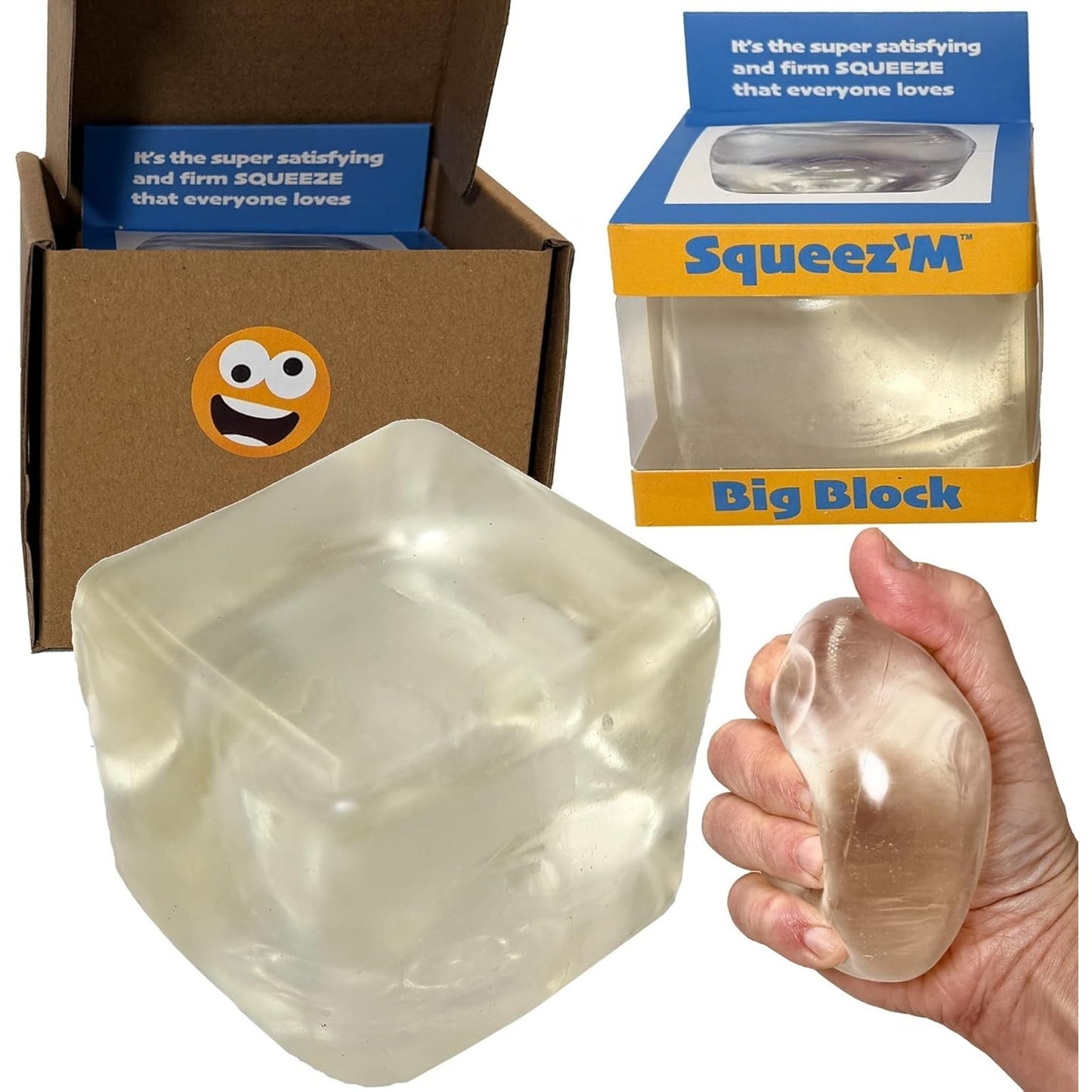 🔥Premium Big Block Squeez'M Cube 35% Larger Than Standard Large Clear BNWT🔥