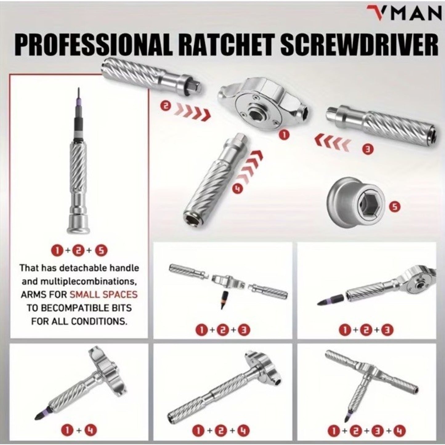 🔥VMAN 66 in 1 Multifunction Ratchet Screwdriver Set Magnetic Bits BNIB🔥