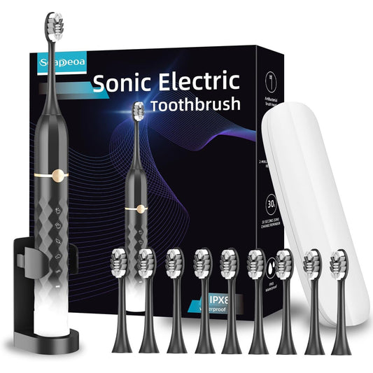🔥Electric Toothbrush Set Equipped with 10 Brush Heads and Travel case IPX8💥