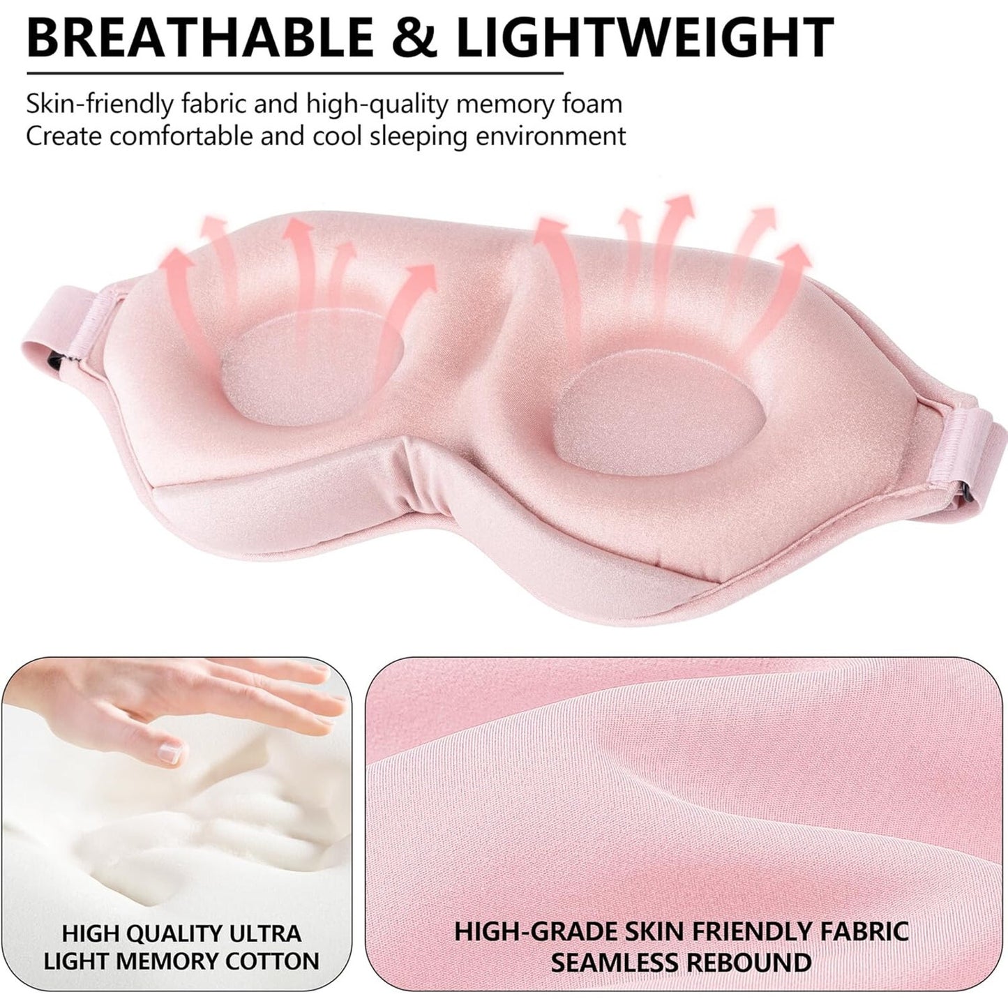 🔥Sleep Masks for Women Men- 3D Pink Sleep Eye Mask as Airplane Travel BNWT🔥
